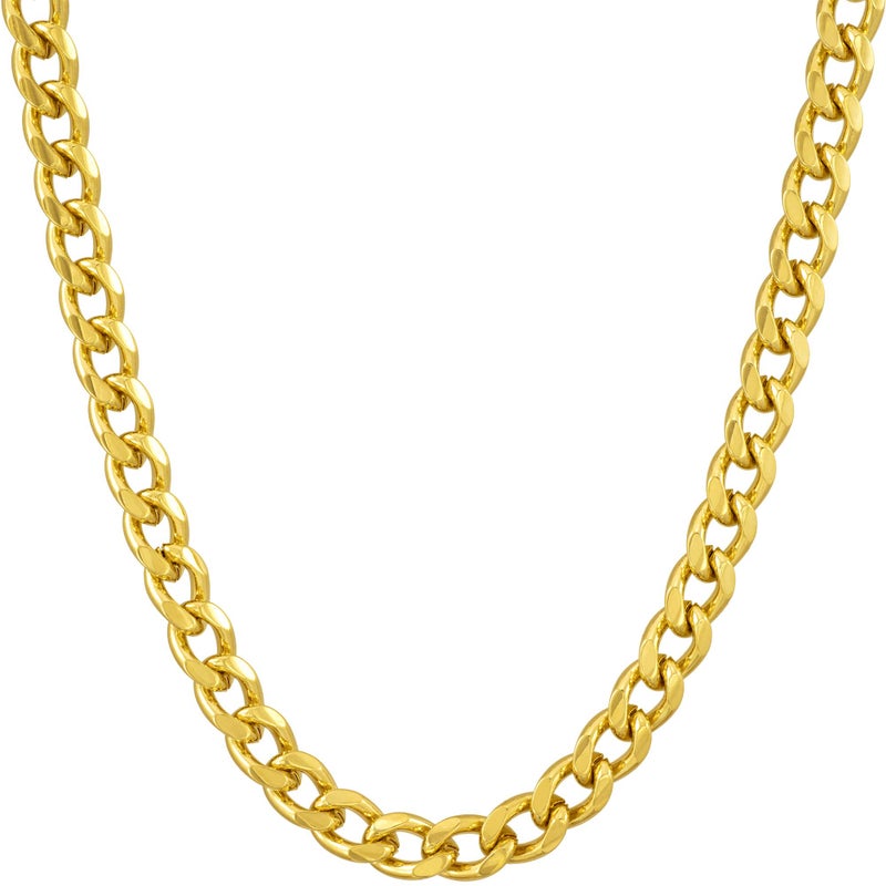 LIFETIME JEWELRY 5mm Cuban Link Chain Necklace for Women and Men 24k Gold Plated (26) - Image 1